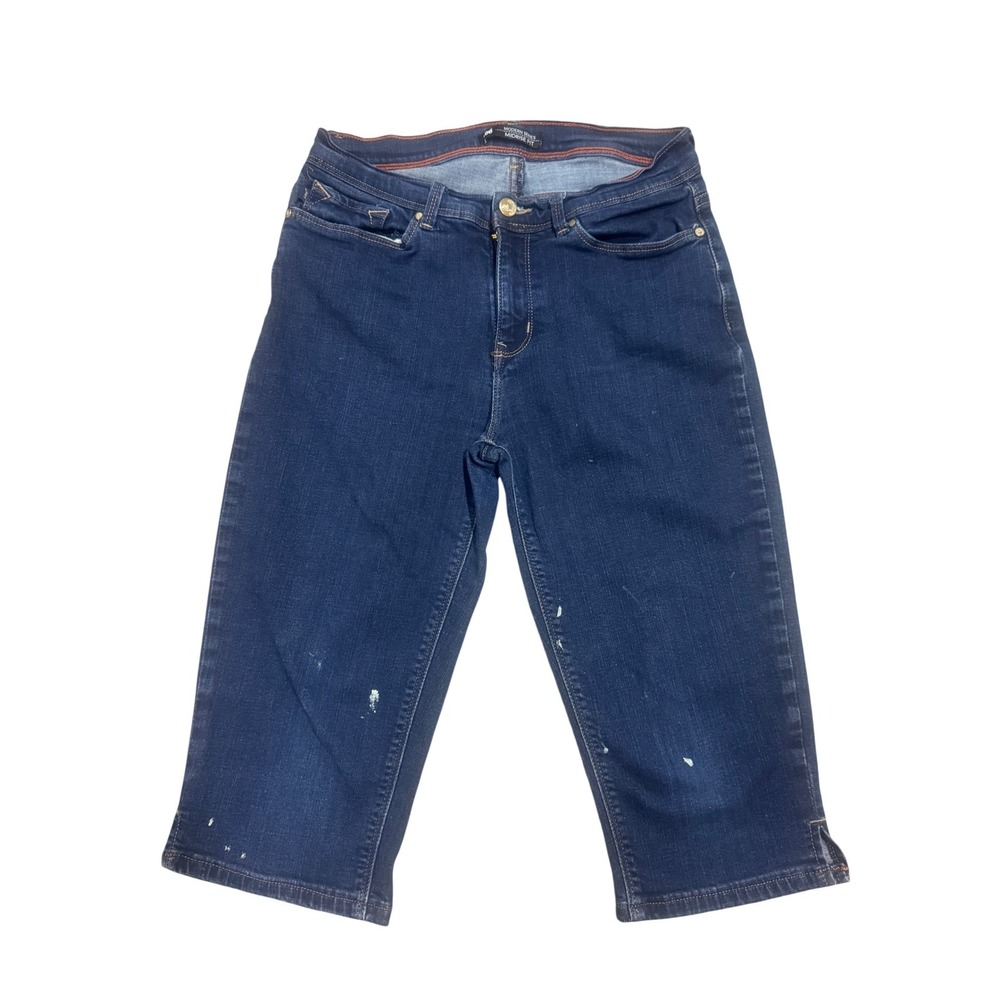 Lee Modern Series Midrise Fit Capri Jeans Dark Wash Blue Size 6M Cropped Denim